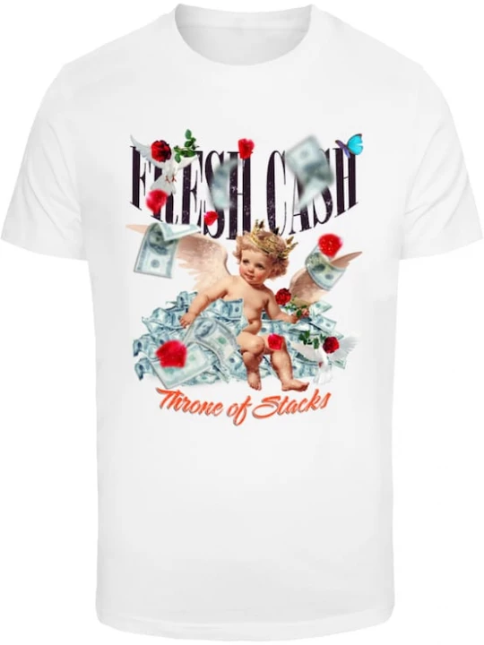 Foto van product Mister Tee Shirt 'Fresh Cash' beige / grijs / zwart / wit