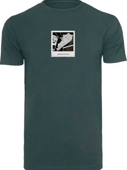 Foto van product Mister Tee Shirt 'Glamorous Memory' lichtgrijs / spar / zwart / offwhite