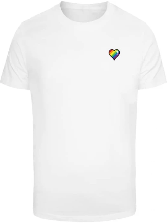 Foto van product Mister Tee Shirt 'Glossy Heart Pride' geel / lila / vuurrood / wit