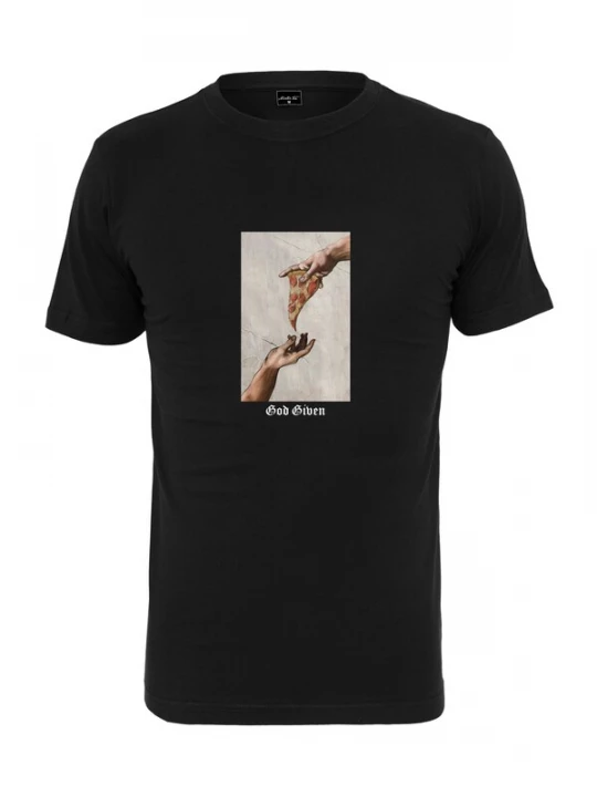 Foto van product Mister Tee Shirt 'God Given Pizza' gemengde kleuren / zwart