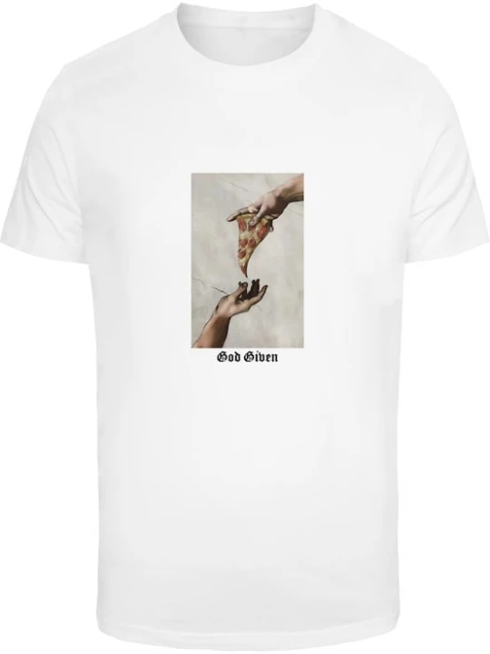 Foto van product Mister Tee Shirt 'God Given Pizza' greige / rood / wit