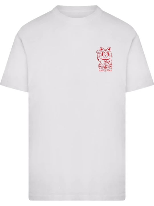 Foto van product Mister Tee Shirt 'Good Luck Club Cat' goudgeel / rood / zwart / natuurwit