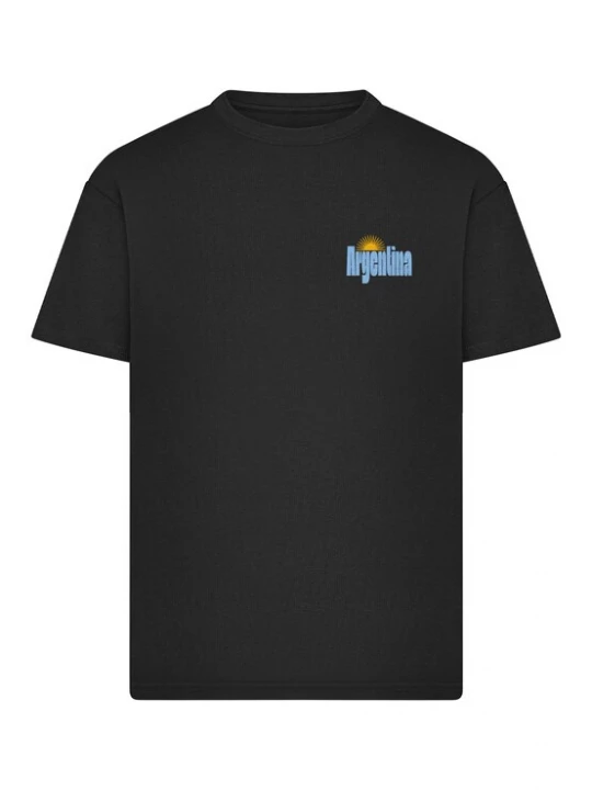 Foto van product Mister Tee Shirt 'Great Agentina' saffier / geel / zwart / wit