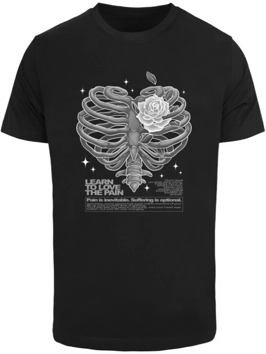 Foto van product Mister Tee Shirt 'Heart Cage' grijs / zwart / wit