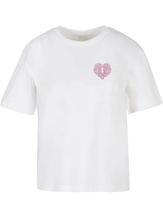 Foto van product Mister Tee Shirt 'Heart Cage Rose' groen / rosa / donkerroze / wit