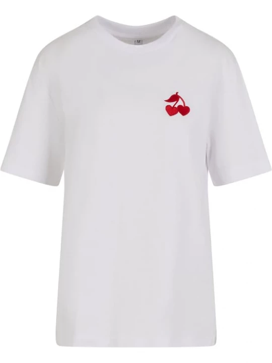 Foto van product Mister Tee Shirt 'Heart Cherries' donkerrood / wit