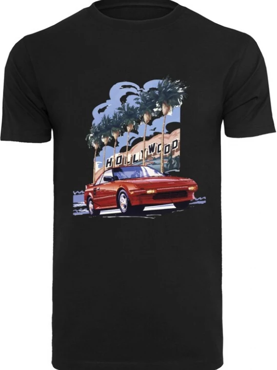 Foto van product Mister Tee Shirt 'Hollywood Car' duifblauw / vuurrood / zwart / wit