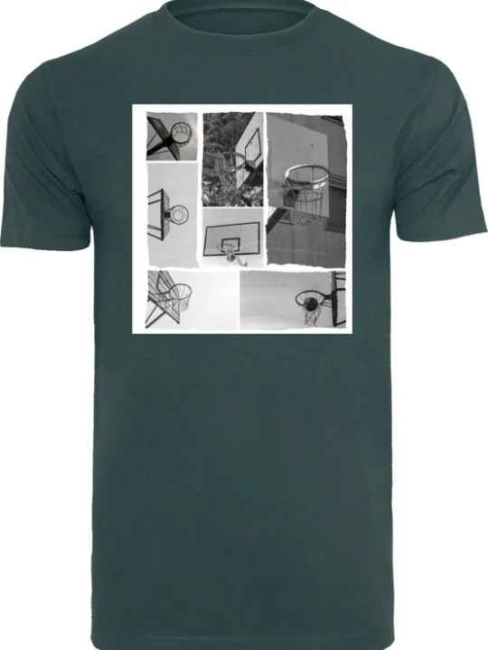 Foto van product Mister Tee Shirt 'Hoop Life' lichtgrijs / donkergrijs / spar / wit