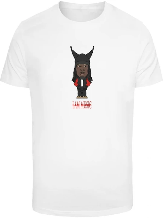 Foto van product Mister Tee Shirt 'I Am Music' taupe / rood / zwart / wit