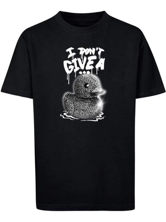 Foto van product Mister Tee Shirt 'I Don't Give A' grijs / zwart / wit