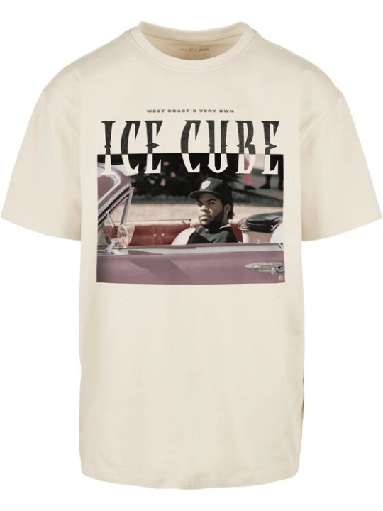 Foto van product Mister Tee Shirt 'Ice Cube It's a good day' sand / aubergine / donkerrood / zwart
