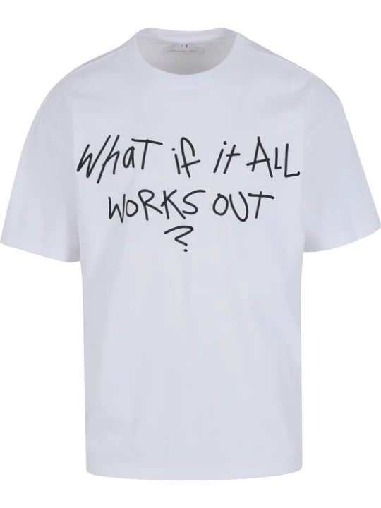 Foto van product Mister Tee Shirt 'It All Works Out Wording' zwart / wit