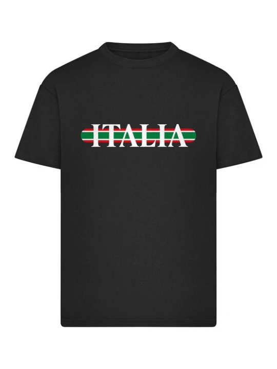 Foto van product Mister Tee Shirt 'Italia' groen / rood / zwart / wit