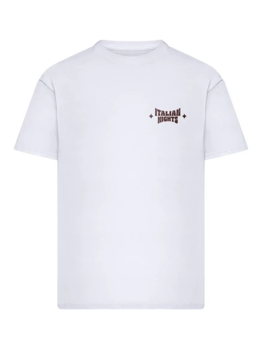 Foto van product Mister Tee Shirt 'Italian Nights' donkerbruin / wit