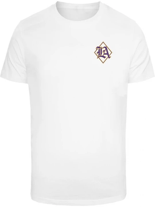 Foto van product Mister Tee Shirt 'LA City Print' geel / lila / zwart / wit