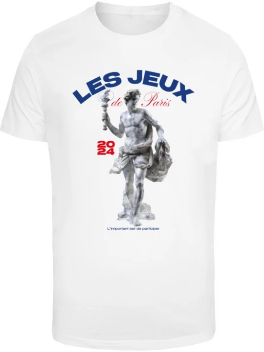 Foto van product Mister Tee Shirt 'Les Jeux De Paris' blauw / grijs / rood / wit