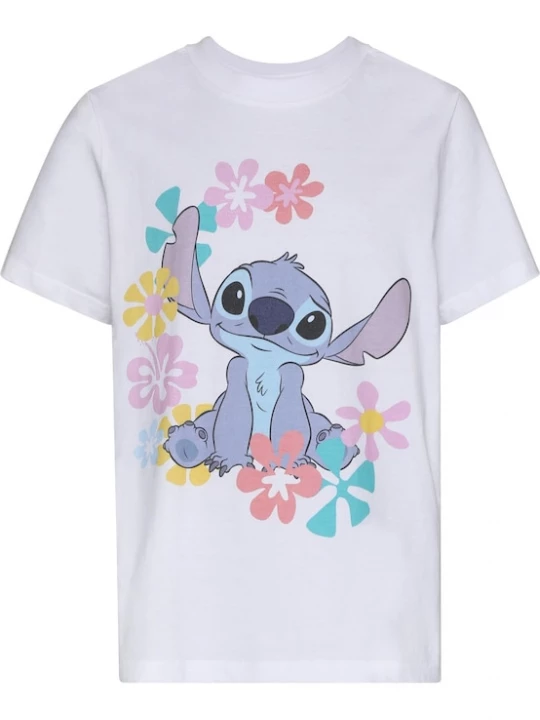Foto van product Mister Tee Shirt 'Lilio& Stitch Flower' geel / sering / oudroze / wit