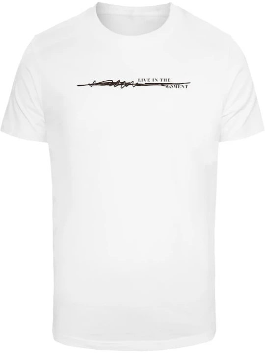 Foto van product Mister Tee Shirt 'Live In The Moment' blauw / bruin / zwart / wit
