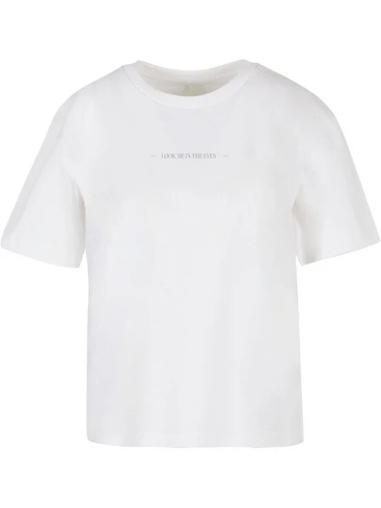 Foto van product Mister Tee Shirt 'Look Me In The Eyes' grijs / donkergrijs / wit