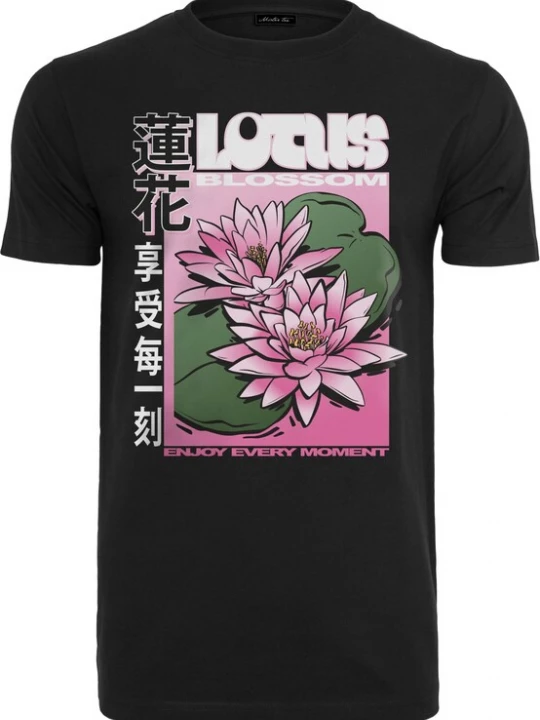 Foto van product Mister Tee Shirt 'Lotus Flower' grasgroen / lichtroze / zwart / wit