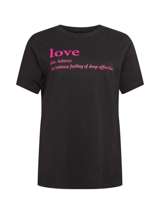 Foto van product Mister Tee Shirt 'Love Definition' neonroze / zwart