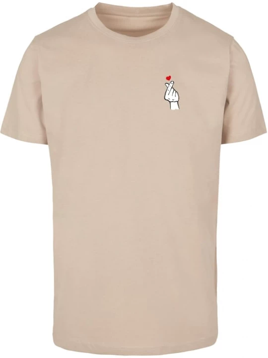 Foto van product Mister Tee Shirt 'Love Sign' sand / rood / zwart / offwhite