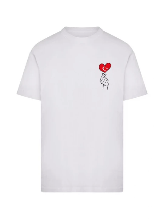 Foto van product Mister Tee Shirt 'Love Türkiye Sign' rood / zwart / wit