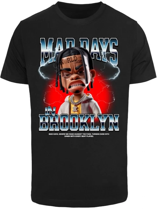 Foto van product Mister Tee Shirt 'Mad Days' ombergrijs / knalrood / zwart / wit