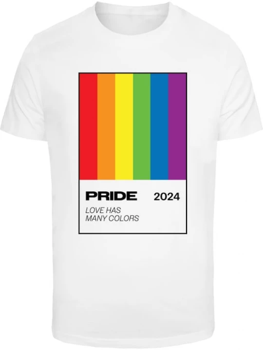 Foto van product Mister Tee Shirt 'Many Colors Pride' blauw / geel / donkerlila / donkerrood / wit