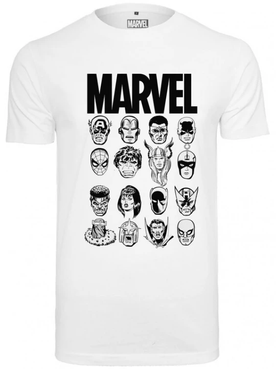 Foto van product Mister Tee Shirt 'Marvel Crew Tee' zwart / wit