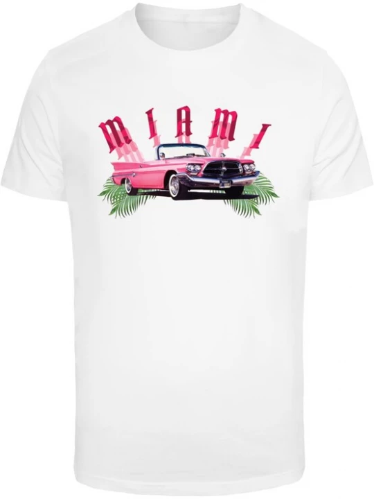 Foto van product Mister Tee Shirt 'Miami Car' groen / robijnrood / zwart / wit
