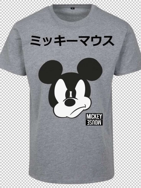 Foto van product Mister Tee Shirt 'Mickey Japanese' grijs gemêleerd / zwart / wit