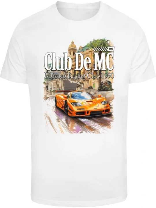 Foto van product Mister Tee Shirt 'Monaco Racing Club' lichtbruin / oranje / wit / offwhite