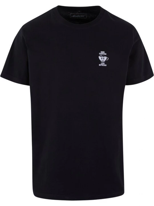 Foto van product Mister Tee Shirt 'More Espresso Less Depresso' zwart / wit