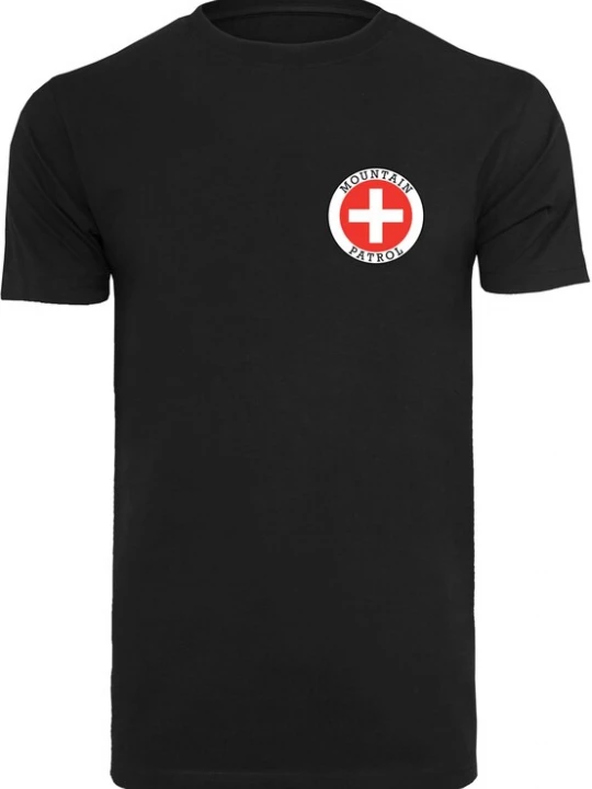 Foto van product Mister Tee Shirt 'Mountain Patrol' knalrood / zwart / wit