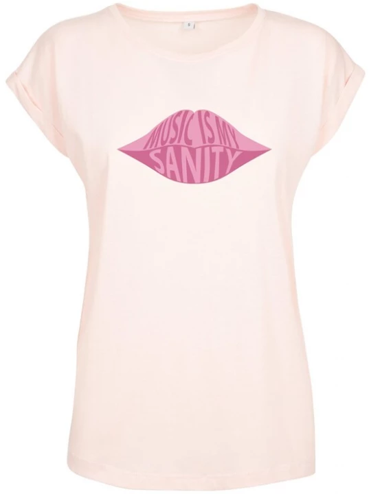Foto van product Mister Tee Shirt 'Music Is My Sanity' pink / wit