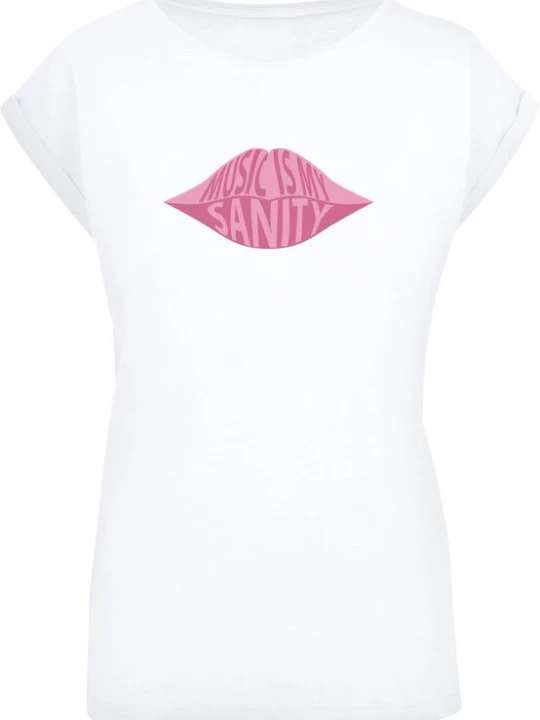 Foto van product Mister Tee Shirt 'Music Is My Sanity' roze gemêleerd / wit
