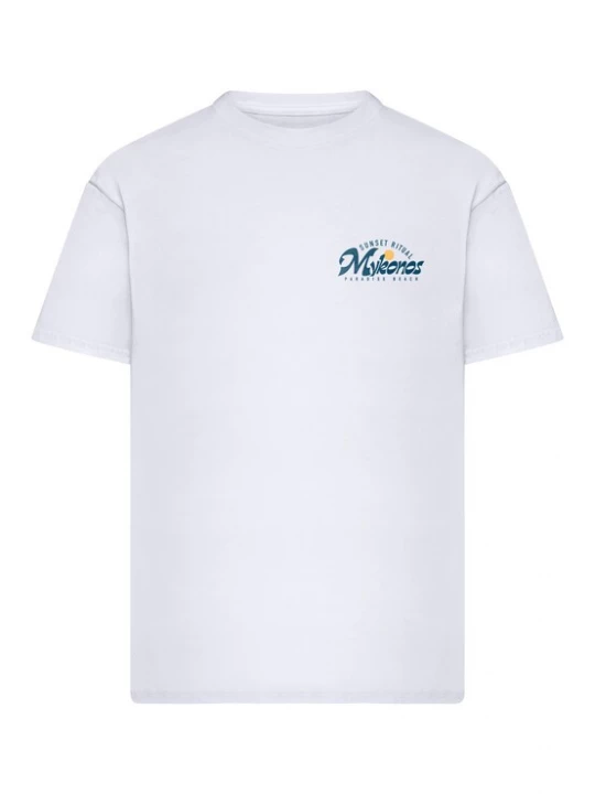Foto van product Mister Tee Shirt 'Mykonos Mood' donkerblauw / geel / oranje / wit