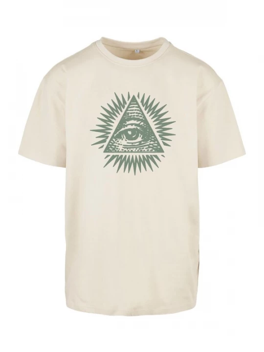 Foto van product Mister Tee Shirt 'New Order' beige / rookgrijs / donkergroen / oranje