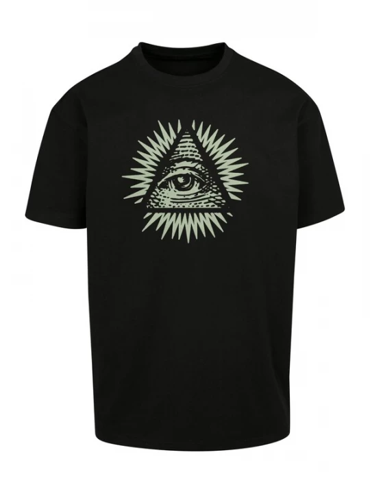 Foto van product Mister Tee Shirt 'New Order' pastelgroen / donkergroen / oranje / zwart