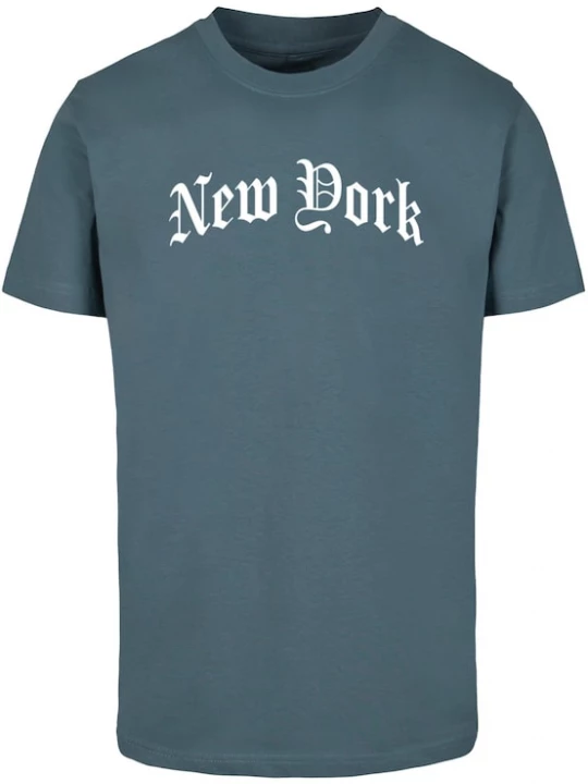 Foto van product Mister Tee Shirt 'New York' smoky blue / wit