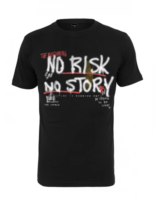 Foto van product Mister Tee Shirt 'No Risk No Story' olijfgroen / rood / zwart / wit