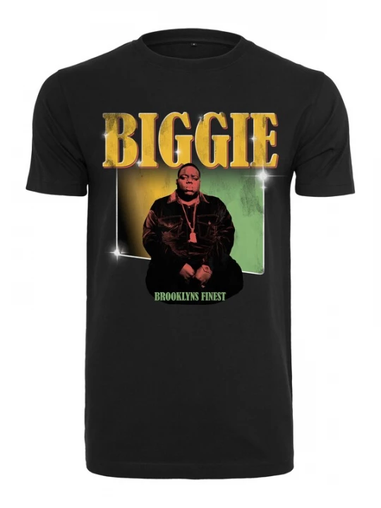 Foto van product Mister Tee Shirt 'Notorious Big Finest' goudgeel / lichtgroen / zalm roze / zwart / wit
