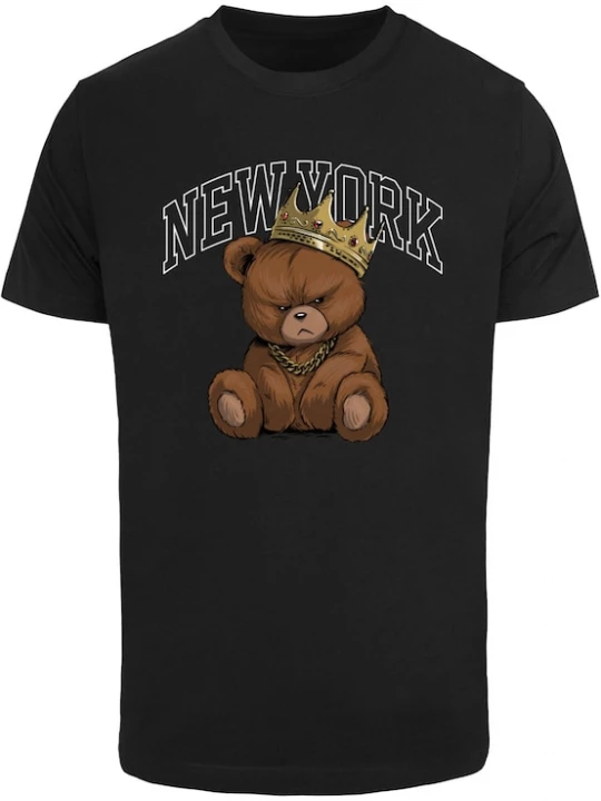 Foto van product Mister Tee Shirt 'NY Crowned Bear' bruin / zwart / wit