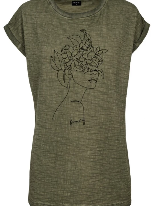 Foto van product Mister Tee Shirt olijfgroen / zwart