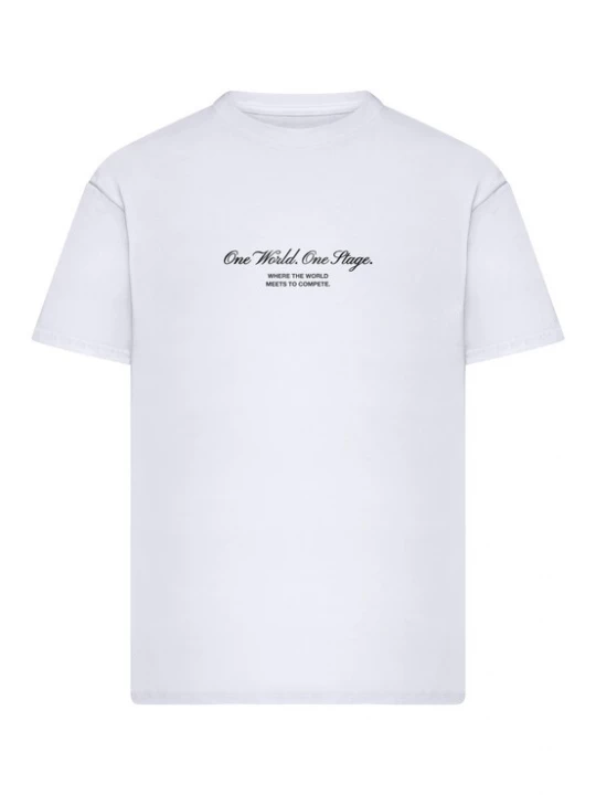 Foto van product Mister Tee Shirt 'One World One Stage' goud / zwart / wit
