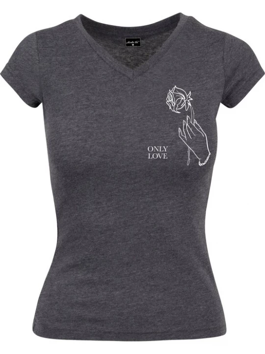 Foto van product Mister Tee Shirt 'Only Love' antraciet / wit