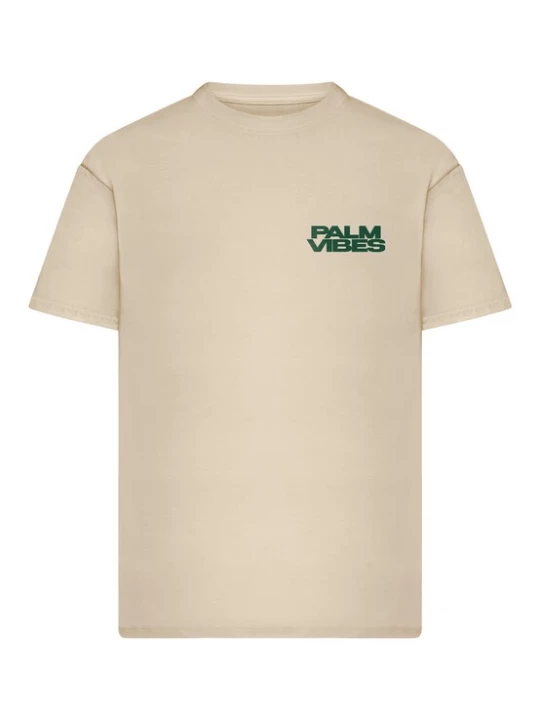 Foto van product Mister Tee Shirt 'Palm Vibes' smaragd / wolwit