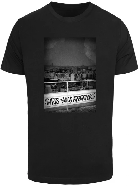 Foto van product Mister Tee Shirt 'Paris' grijs / zwart / wit