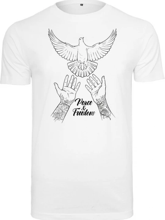 Foto van product Mister Tee Shirt 'Peace & Freedom' zwart / wit